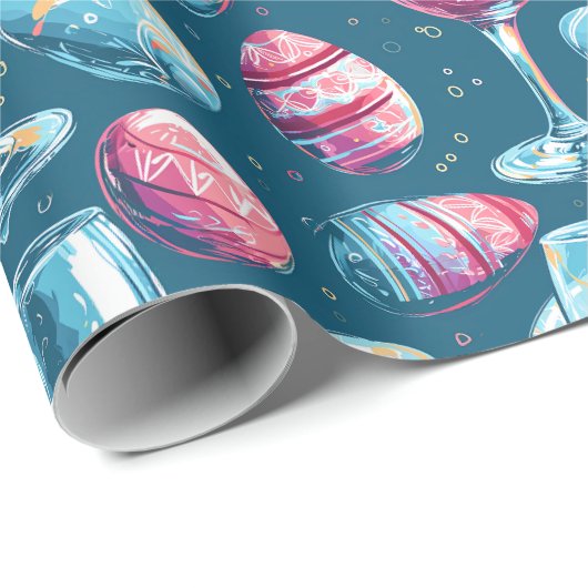 Easter Wine Lover Geschenkpapier (Rolleneckpunkt)