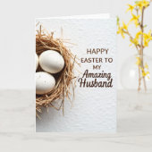 Easter Wishes Husband Card Karte (Gelbe Blume)