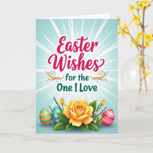 Easter Wishes Love Card Karte (Gelbe Blume)