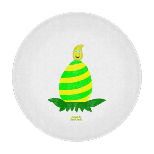 Easter Wishes Round Glass Cutting Board Schneidebrett (Vorderseite)