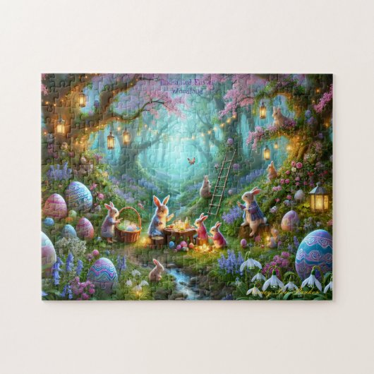 Easter Woodland, Enchanted Forest, Spring Bunnies Puzzle (Horizontal)