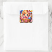 EASTER ~WOW! VINTAGES MIRL ~ QUADRATISCHER AUFKLEBER (Tasche)
