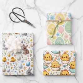 Easter Wrapping Paper - Kids Geschenkpapier Set