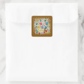 Easter Wreath – Spring Bunny - Autocolante Quadratischer Aufkleber (Tasche)
