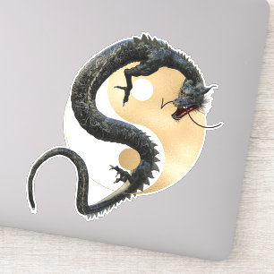 Eastern Asian Dragon Gold Yang Yang Aufkleber