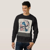 Eastern Blue Bird and Sakura Blossom Branch Sweatshirt (Vorne ganz)