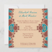 Eastern Blue Sienna Hochzeitseinladung Einladung (Rückseite)