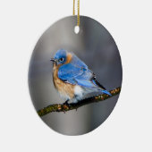 Eastern Bluebird auf Limb Weihnachtsdekoration Keramikornament (Rechts)