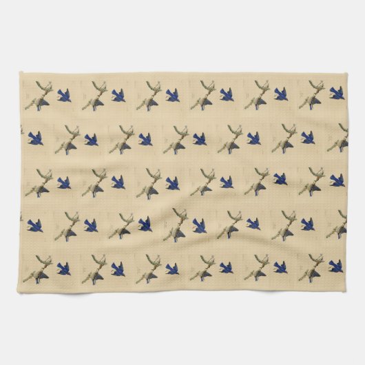 Eastern Bluebird aus Audubons Vögeln von Amerika Geschirrtuch (Horizontal)