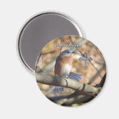 Eastern Bluebird Blessings Magnet. Magnet (Vorderseite/Rückseite)