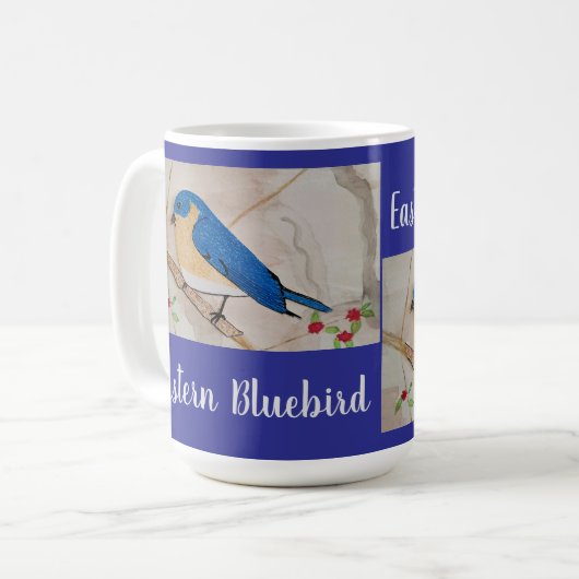Eastern Bluebird Deep Blue Kaffeetasse (Vorderseite Links)