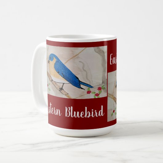 Eastern Bluebird Deep Red Kaffeetasse (Vorderseite Links)
