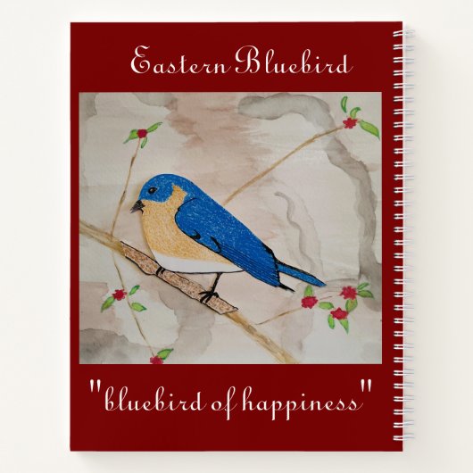 Eastern Bluebird Deep Red Notizblock (Rückseite)