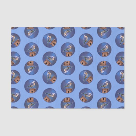 Eastern Bluebird Female Painting Original Bird Art Seidenpapier (Vorderseite)