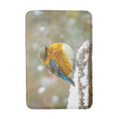 Eastern Bluebird in Snow - Original Foto Badematte (Vorderseite Vertikal)