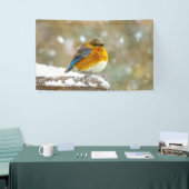 Eastern Bluebird in Snow - Original Foto Banner (Messeveranstaltung)