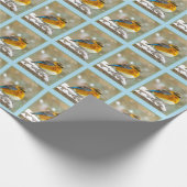 Eastern Bluebird in Snow - Original Foto Geschenkpapier (Ecke)