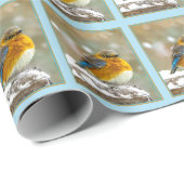 Eastern Bluebird in Snow - Original Foto Geschenkpapier (Rolleneckpunkt)