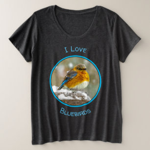 Eastern Bluebird in Snow - Original Foto Große Größe T-Shirt