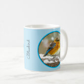Eastern Bluebird in Snow - Original Foto Kaffeetasse (VorderseiteRechts)