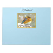 Eastern Bluebird in Snow - Original Foto Notizblock (Vorderseite)