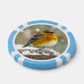 Eastern Bluebird in Snow - Original Foto Pokerchips (Einzeln)