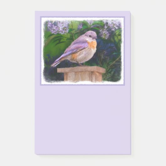 Eastern Bluebird in Snow - Original Foto Post-it Klebezettel (Vorderseite)