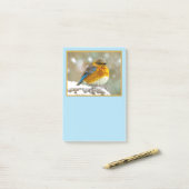 Eastern Bluebird in Snow - Original Foto Post-it Klebezettel (Auf Schreibtisch)