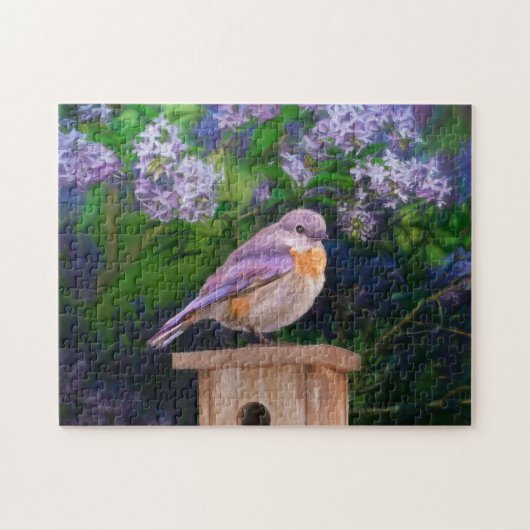 Eastern Bluebird in Snow - Original Foto Puzzle (Horizontal)