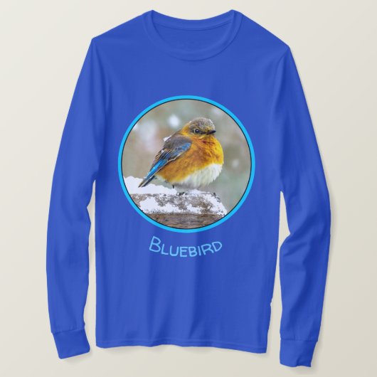 Eastern Bluebird in Snow - Original Foto T-Shirt (Design vorne)