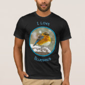 Eastern Bluebird in Snow - Original Foto T-Shirt (Vorderseite)