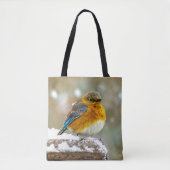 Eastern Bluebird in Snow - Original Foto Tasche (Vorderseite)