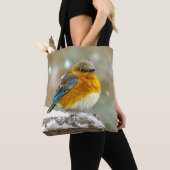 Eastern Bluebird in Snow - Original Foto Tasche (Von Nahem)