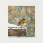 Eastern Bluebird in Snow - Original Foto Wandteppich (Vorderseite)