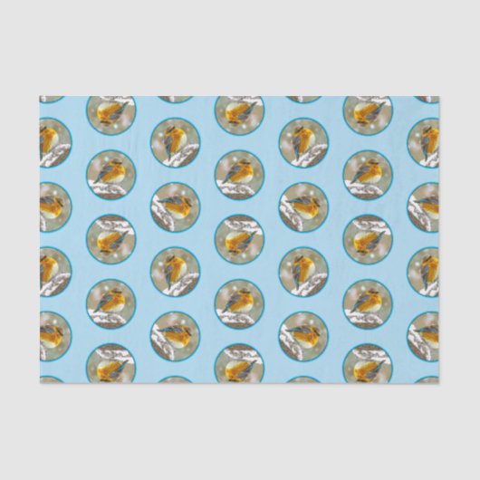 Eastern Bluebird in Snowstorm Original Foto Seidenpapier (Vorderseite)