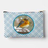 Eastern Bluebird in Snowstorm Original Foto Zubehörtasche (Rückseite)