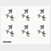 Eastern Bluebird, John Audubon Quadratischer Aufkleber (Blatt)