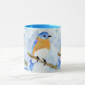 Eastern Bluebird - männlich - Aquarellfarben-Tasse Tasse (Zentrum)