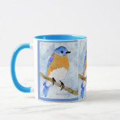 Eastern Bluebird - männlich - Aquarellfarben-Tasse Tasse (Links)