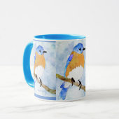 Eastern Bluebird - männlich - Aquarellfarben-Tasse Tasse (Vorderseite Links)