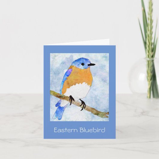 Eastern Bluebird - männlich - Aquarellkarton Karte (Vorderseite)
