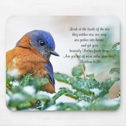 Eastern Bluebird Mousepad Matthew 6:26 (Vorne)