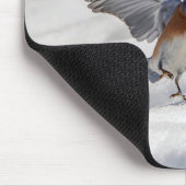 Eastern Bluebird tanzen im Schnee Mousepad (Ecke)