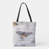 Eastern Bluebird tanzen im Schnee Tasche (Rückseite)