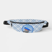 Eastern Bluebird über Birdbath Original Bird Art Bauchtasche (Vorderseite)