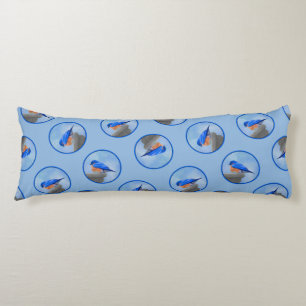 Eastern Bluebird über Birdbath Original Bird Art Seitenschläferkissen