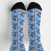 Eastern Bluebird über Birdbath Original Bird Art Socken (Oben)