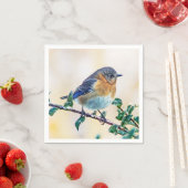 Eastern Bluebird über eisbedecktes Limb Papier Nap Serviette (Beispiel)