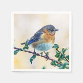 Eastern Bluebird über eisbedecktes Limb Papier Nap Serviette (Vorderseite)