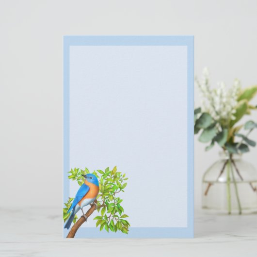 Eastern Bluebird Wild Bird Stationery Briefpapier (Stehend Vorderseite)